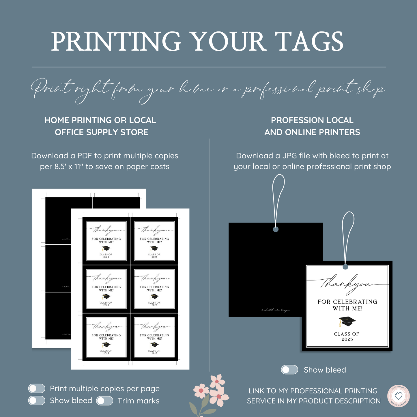 Classic Graduation Thank You Favor Tag – 3x3"