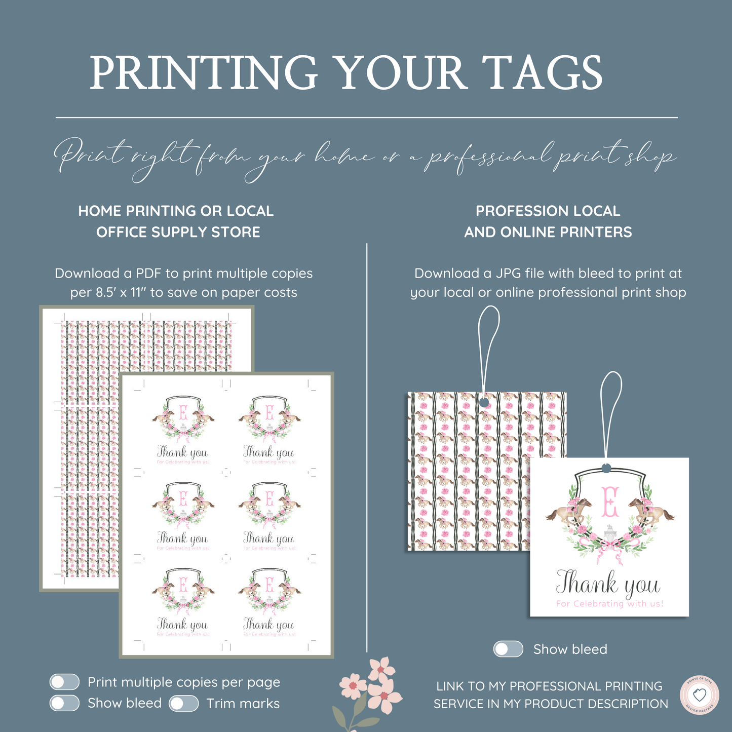 Kentucky Derby Pink Birthday Gift Tags