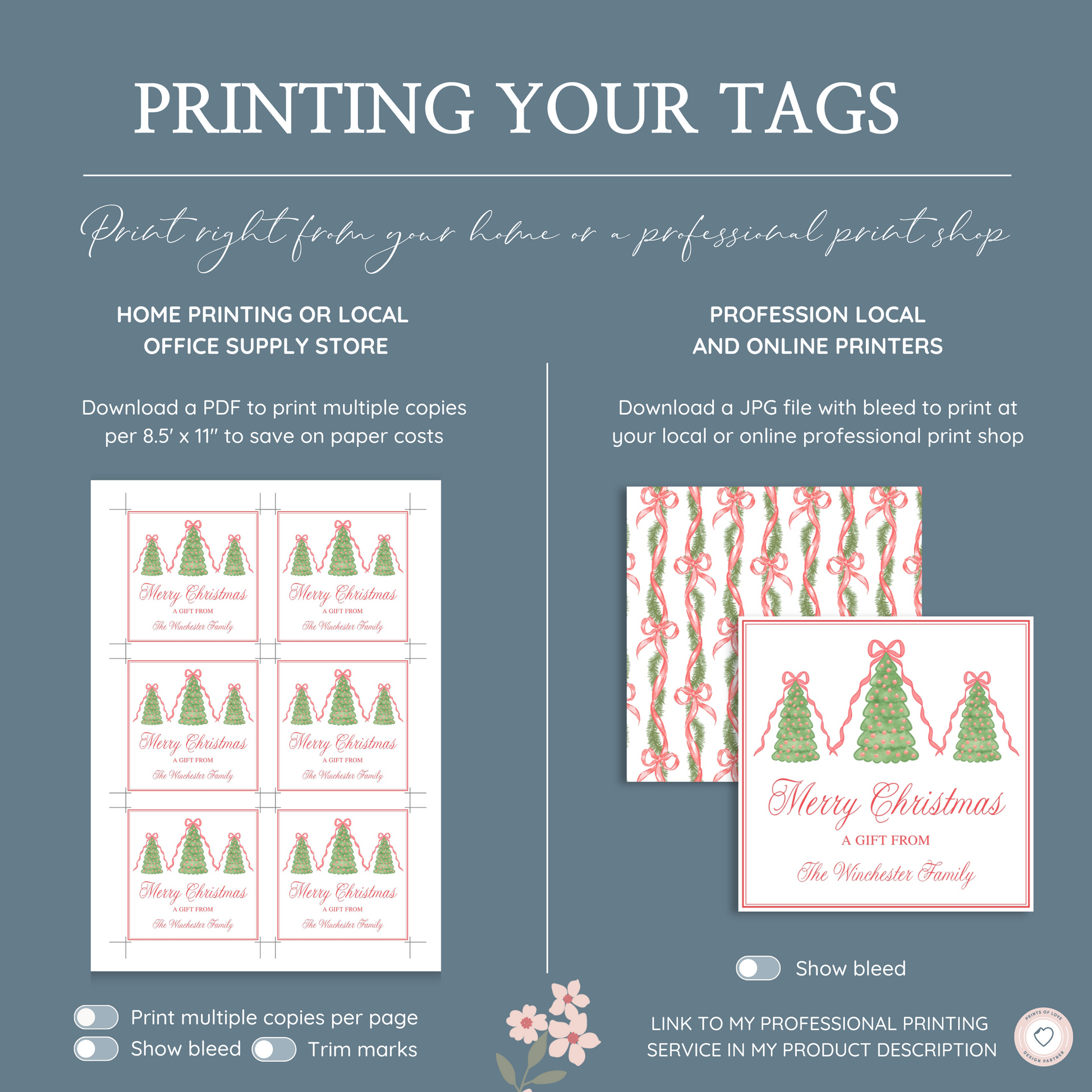 Red Christmas Tree Gift Tag