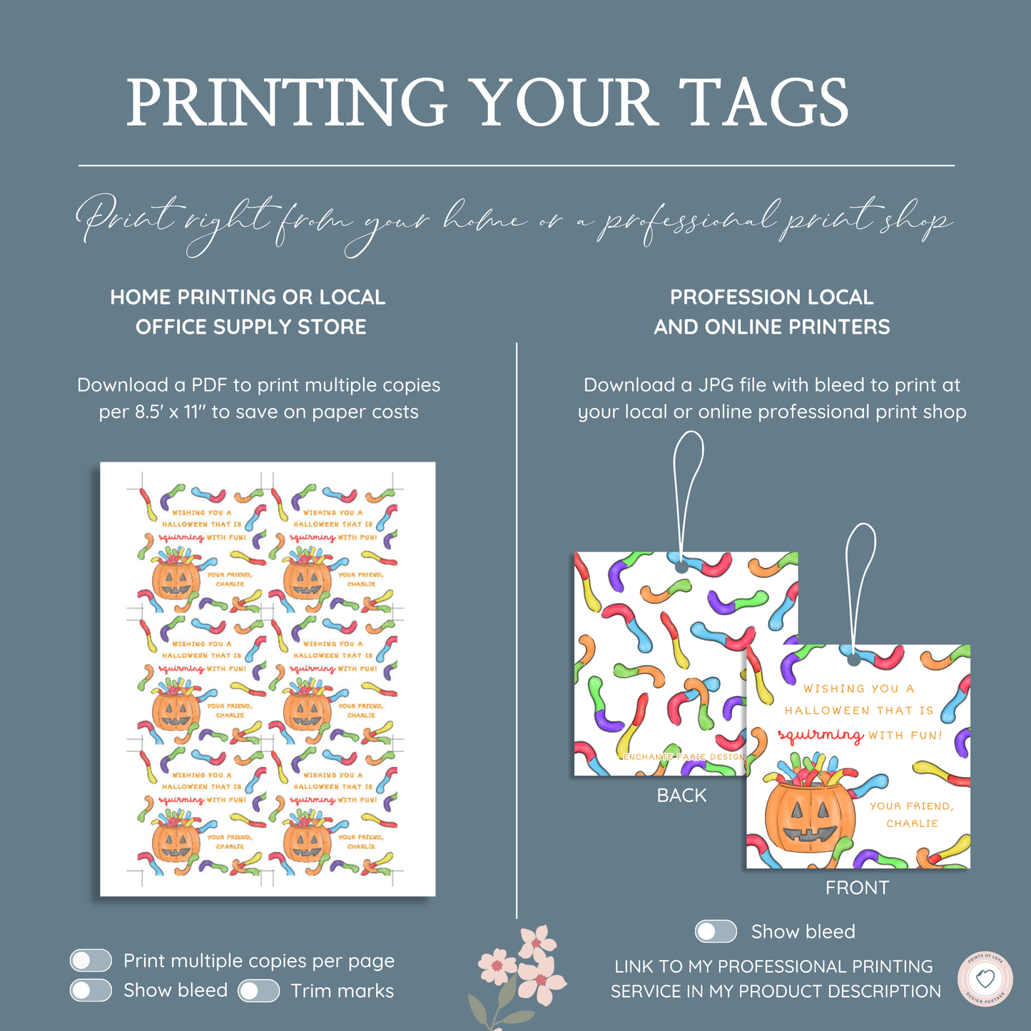 Halloween “Squirming with Fun” Gift Tag | Gummy Worm Treat Tag | Kids Halloween Favor