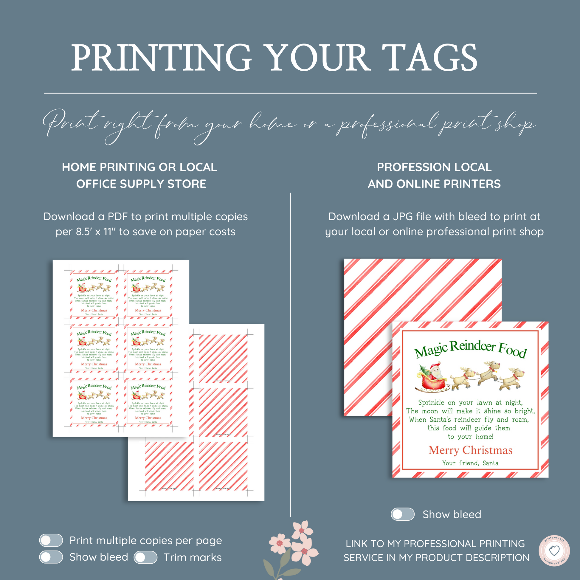 Magic Reindeer Food Tag Editable