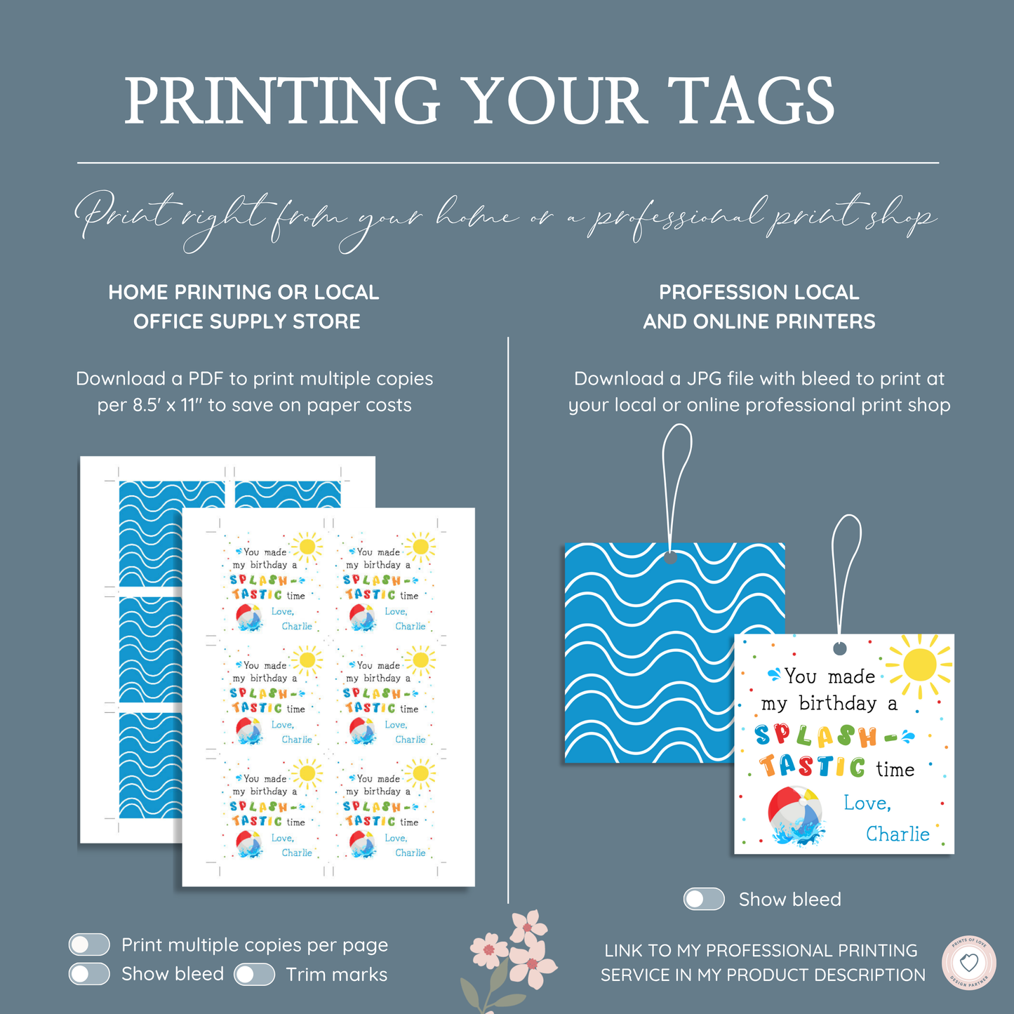 Splash-tastic Pool Party Thank You Tag – Printable 3x3”