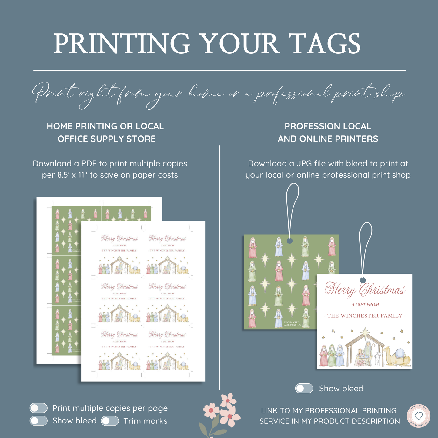 🎄 Nativity Scene Christmas Gift Tag – Printable Holiday Tags