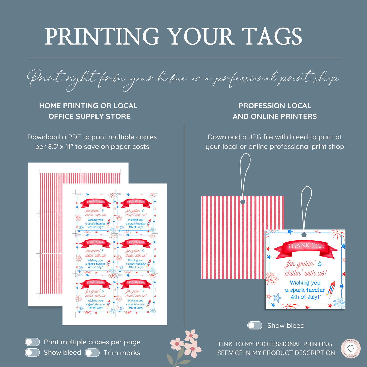 Red, White & BBQ Gift Tag – 4th of July Printable Favor Tag |