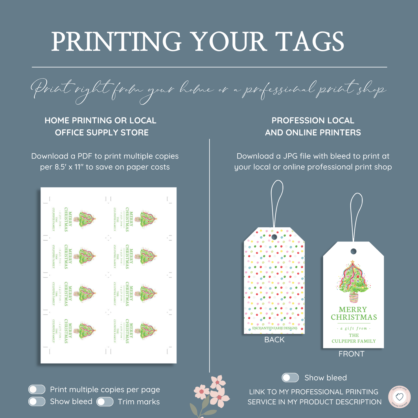 Personalized Christmas Gift Tags | Confetti Christmas Tree Holiday Tags