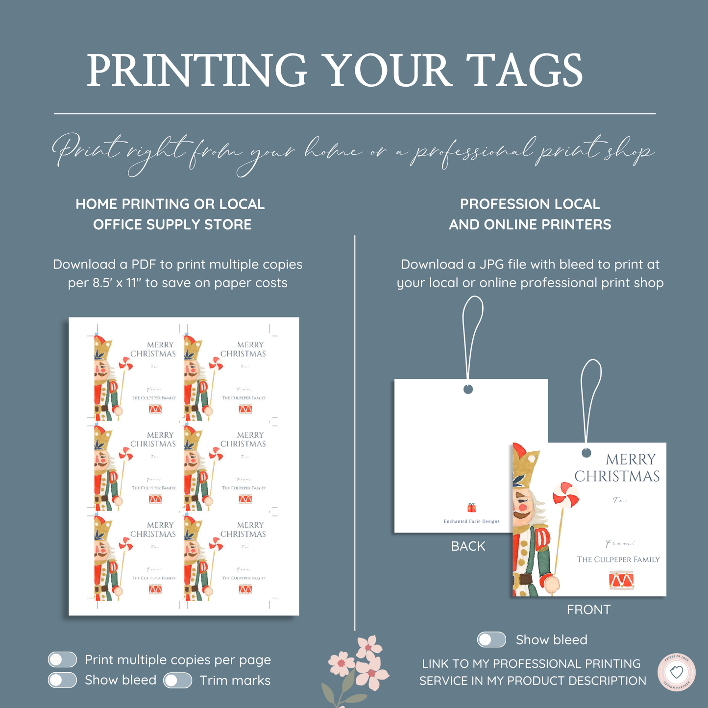 Red Nutcracker Christmas Gift Tag