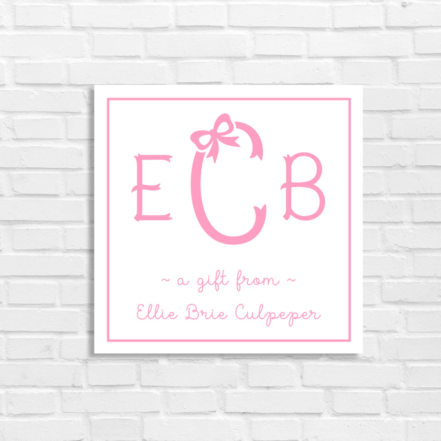 Printable Calling Cards for Girls, Pink Bow