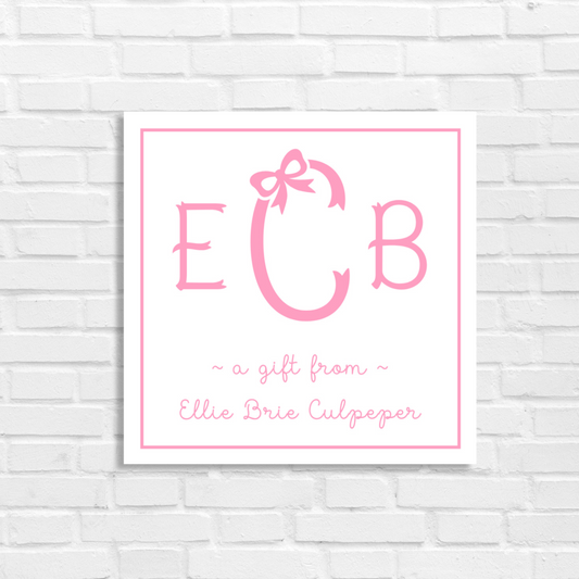 Printable Calling Cards for Girls, Pink Bow