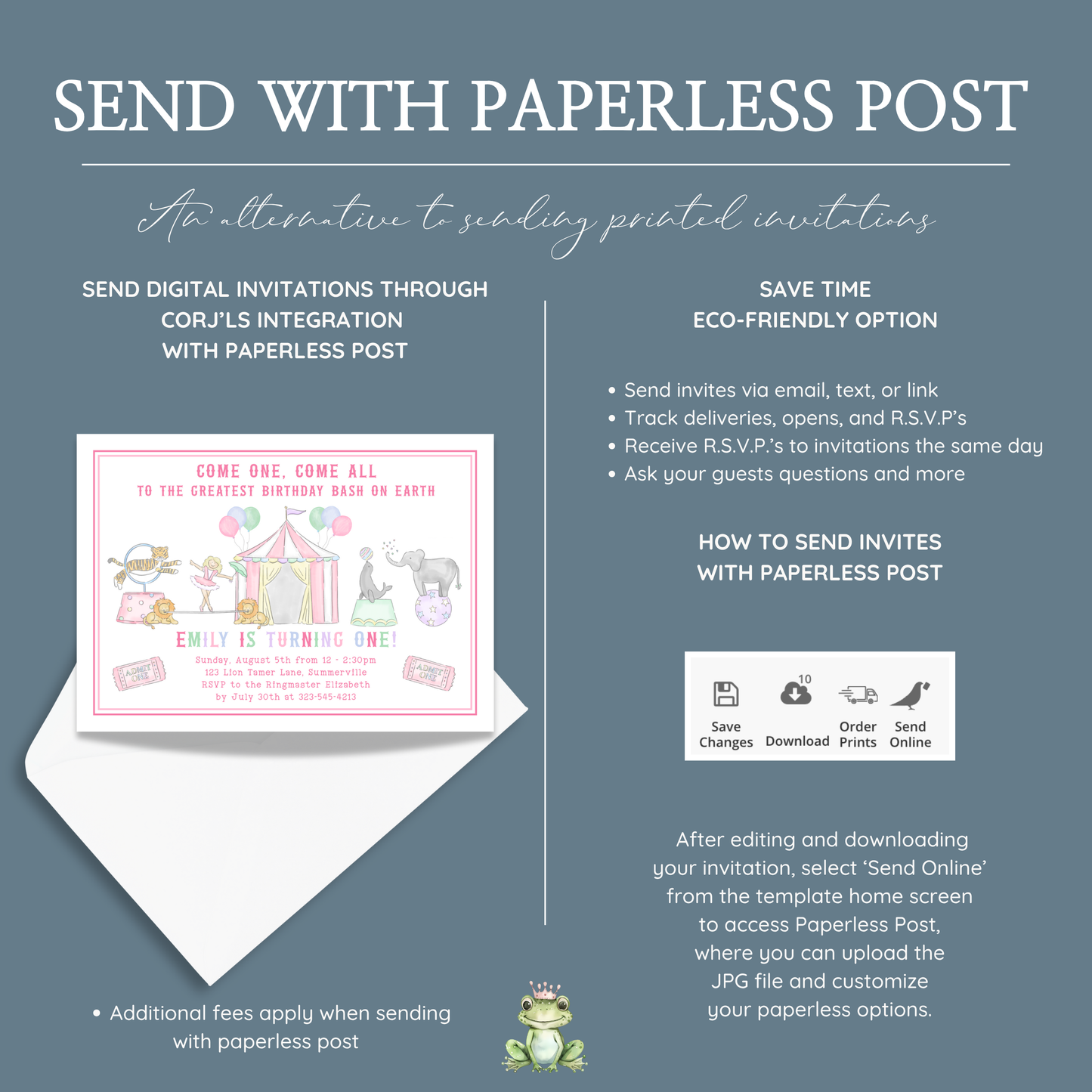 🎪 Pink Circus Birthday Invitation – Editable & Printable