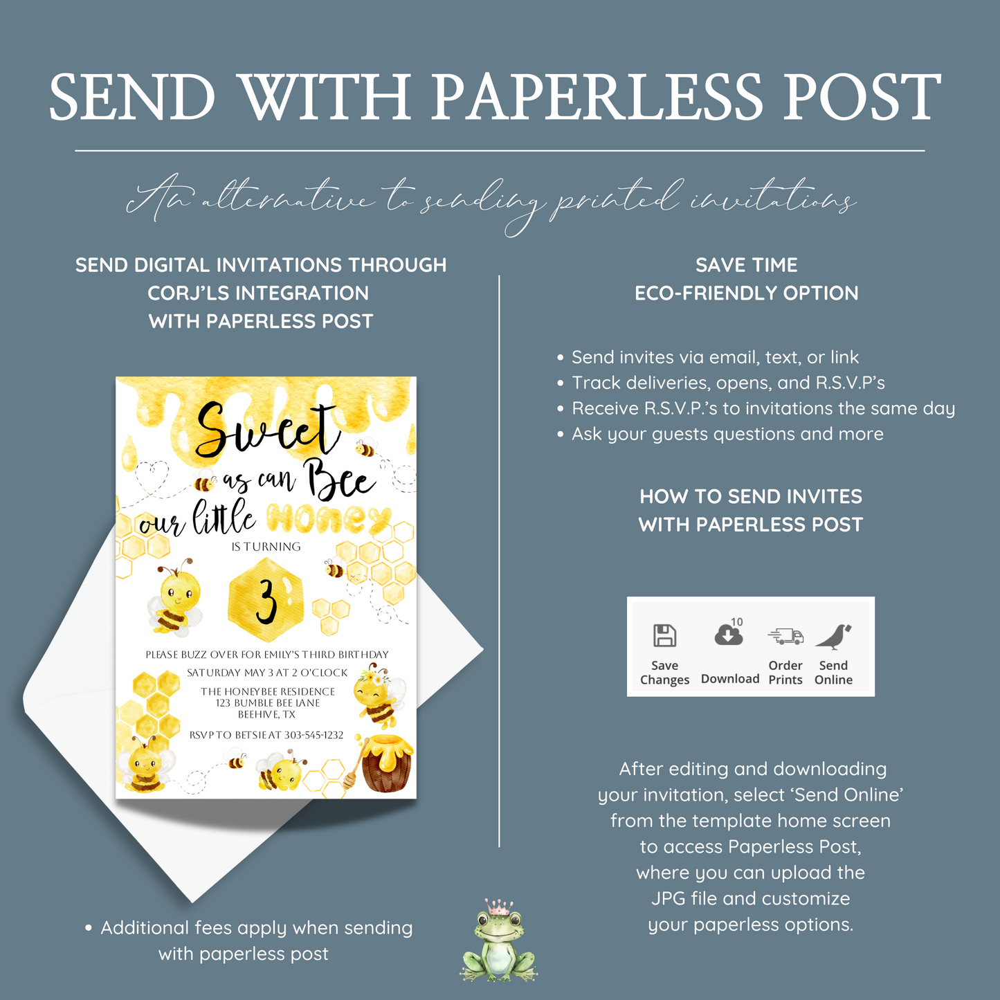 Sweet As Can Bee Birthday Invitation – Editable Bumble Bee Party Invite
