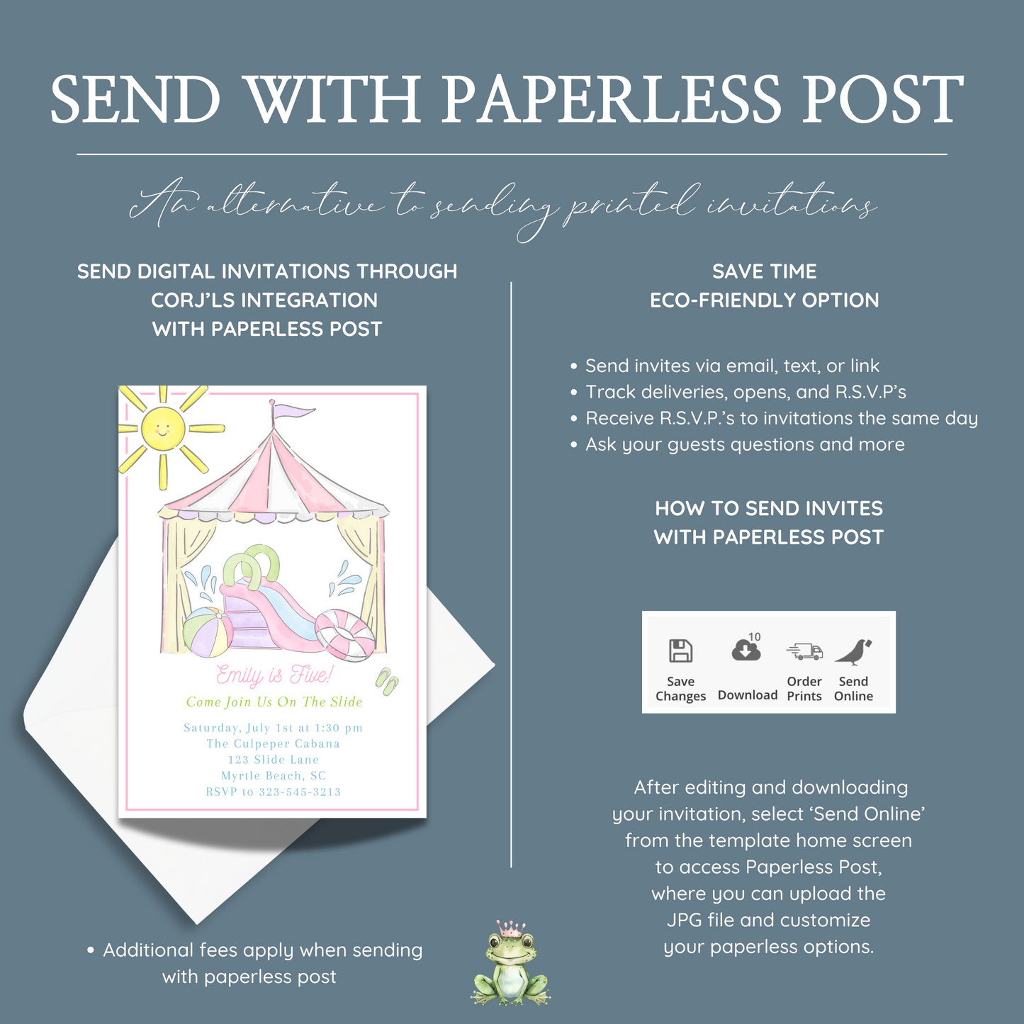 Pool Birthday Party Invitation – 5x7 Water Slide Invite