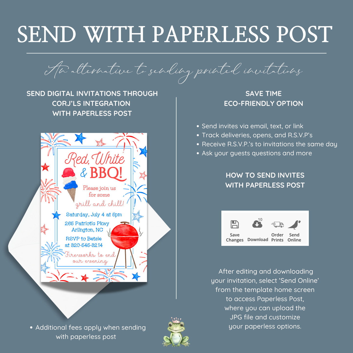Red, White & BBQ 4th of July Invitation