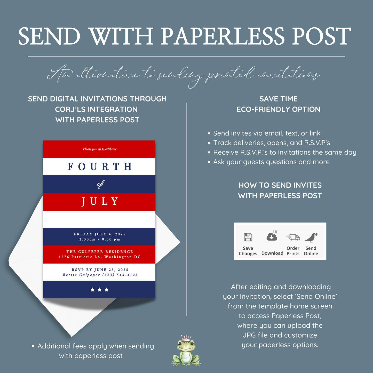 Classic 4th of July Invitation – Red, White & Blue Printable