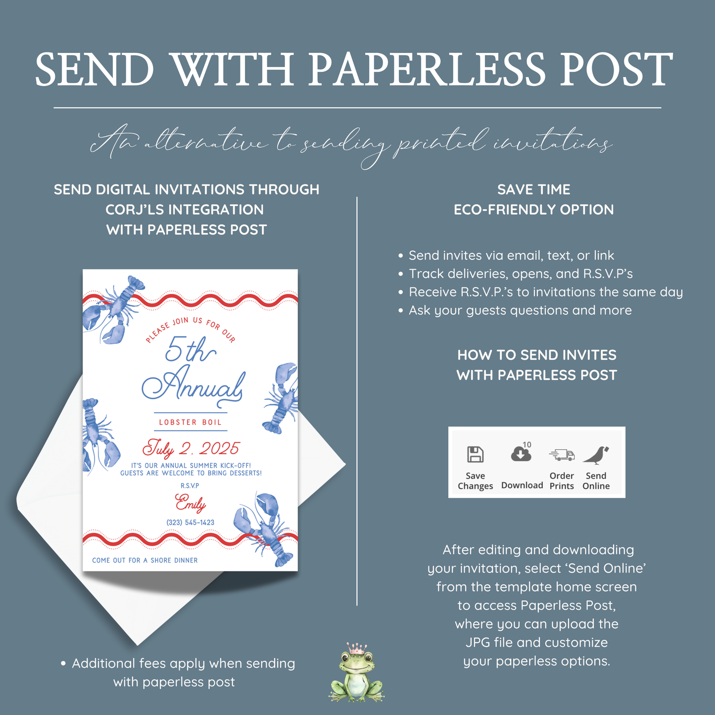 Lobster Boil Blue Invitation – 5th Annual Summer Party Printable