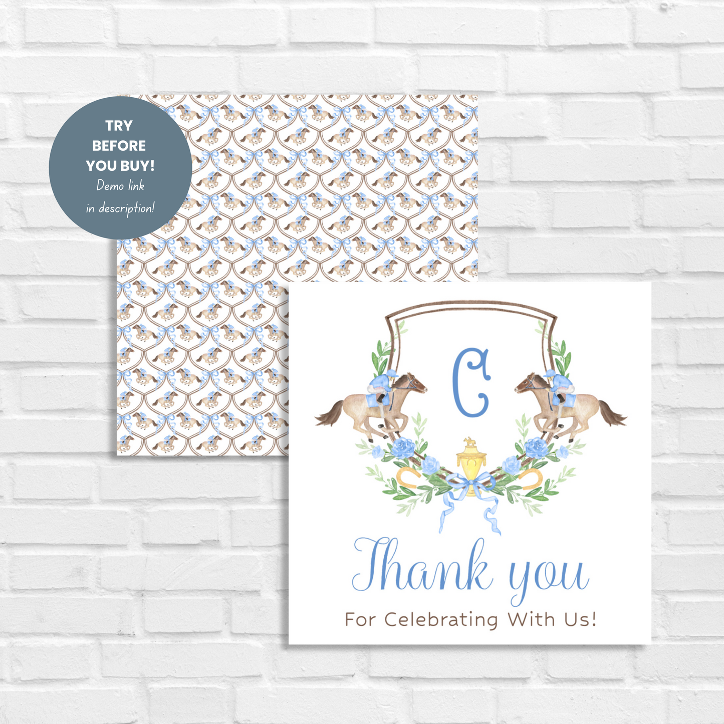 Kentucky Derby Boy Birthday Gift Tags