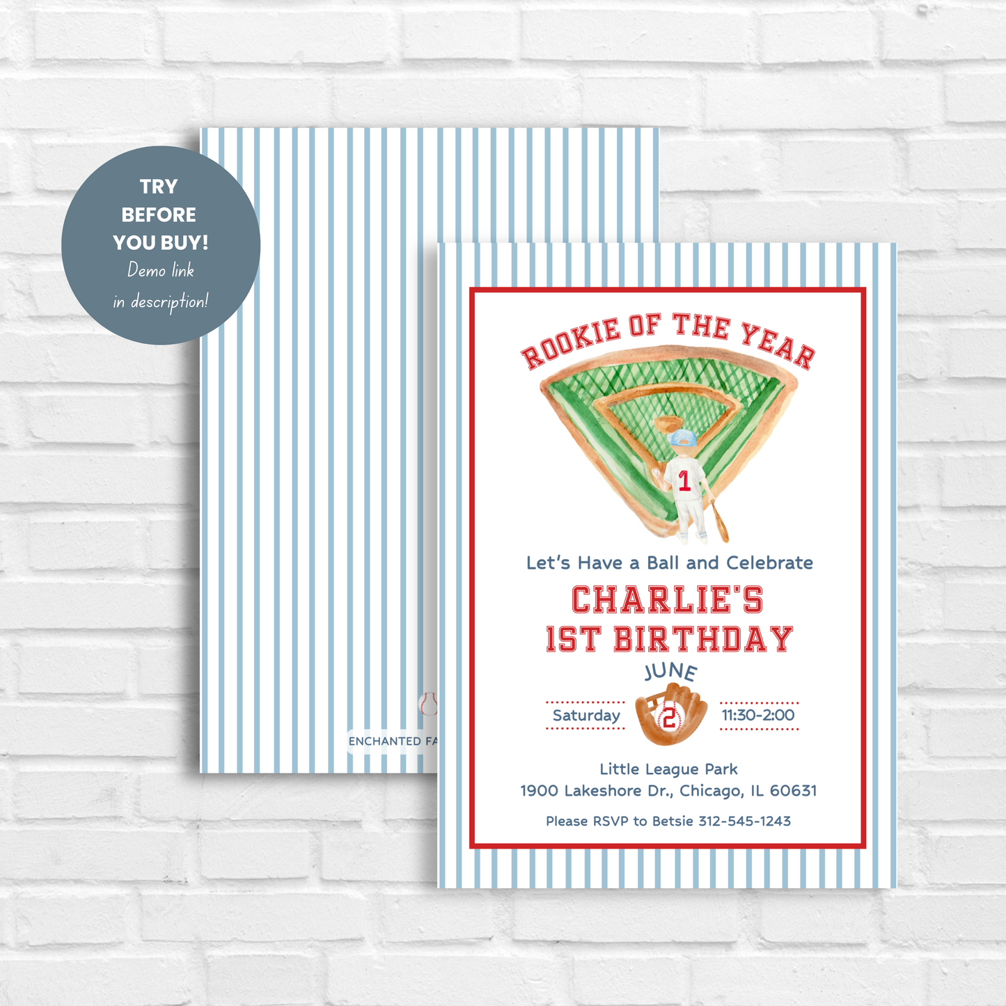 Baseball Birthday Invitation