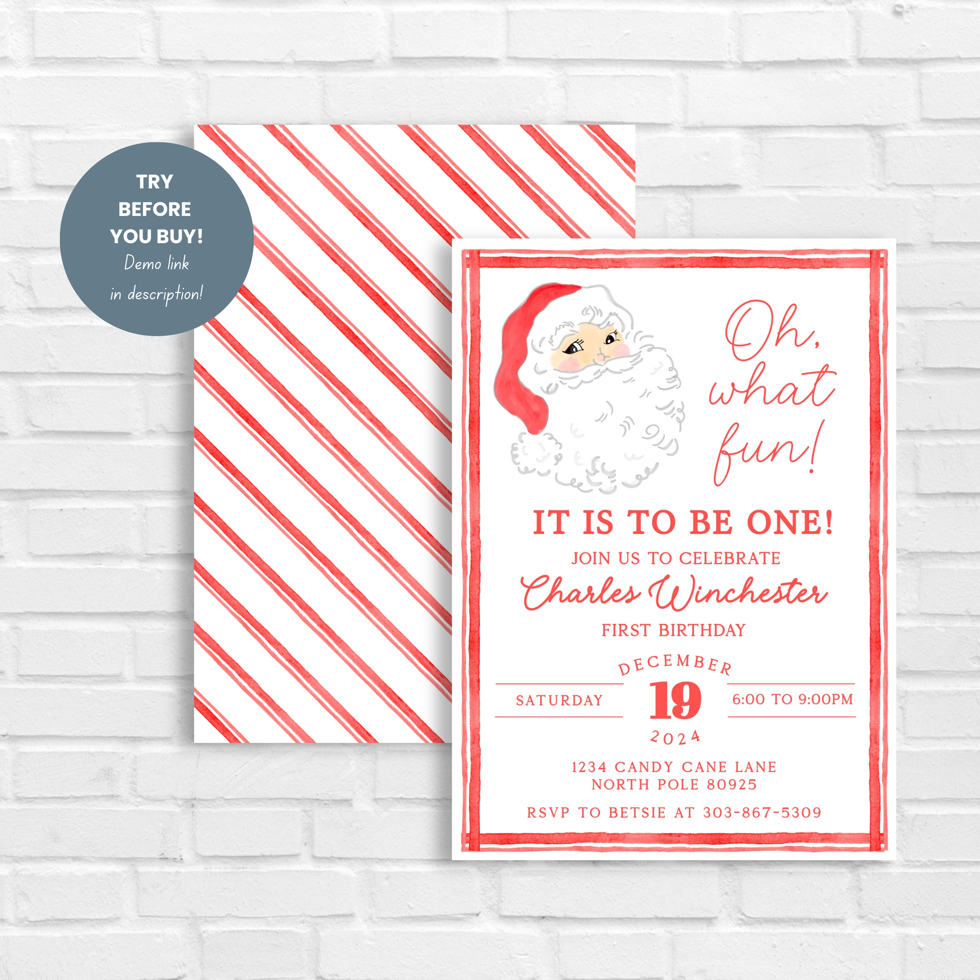 Fun Christmas Birthday Invite 5