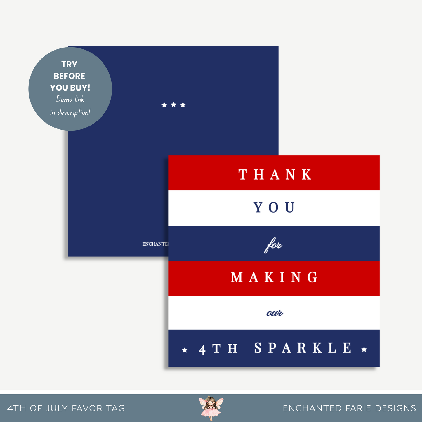 4th of July Favor Tag – “Thanks for Making Our 4th Sparkle!”