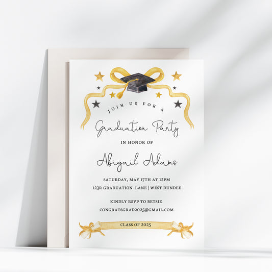 Graduation Party Invitation with Photo – Class of 2025