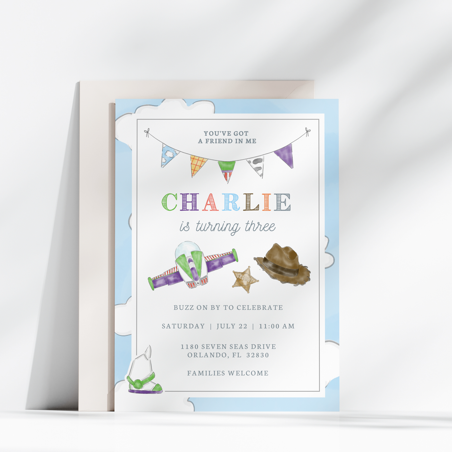 Toy Friends Birthday Invitation – You've Got a Friend in Me 5x7"